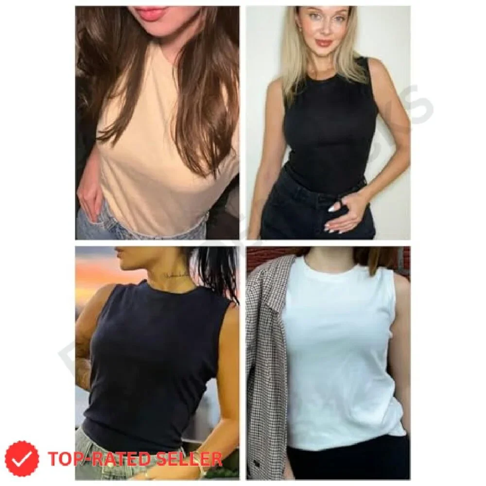 Fleece Lined Thermal Tank Top Sleeveless Base Layer Minimal Chic Warm Undershirt